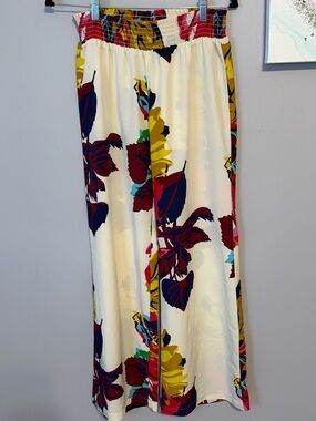 Anthropologie Pinkerton Floral Wide Leg Pants Small Pink Purple